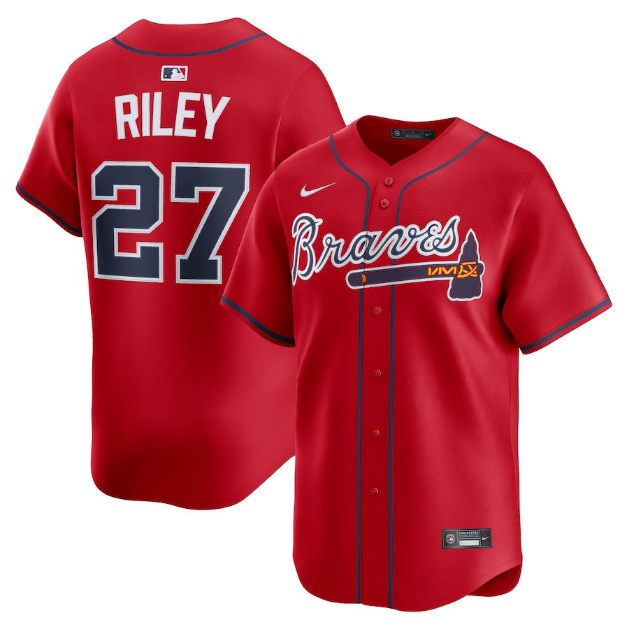 Men's Atlanta Braves Austin Riley Nike Red Alternate Limited Player Jersey