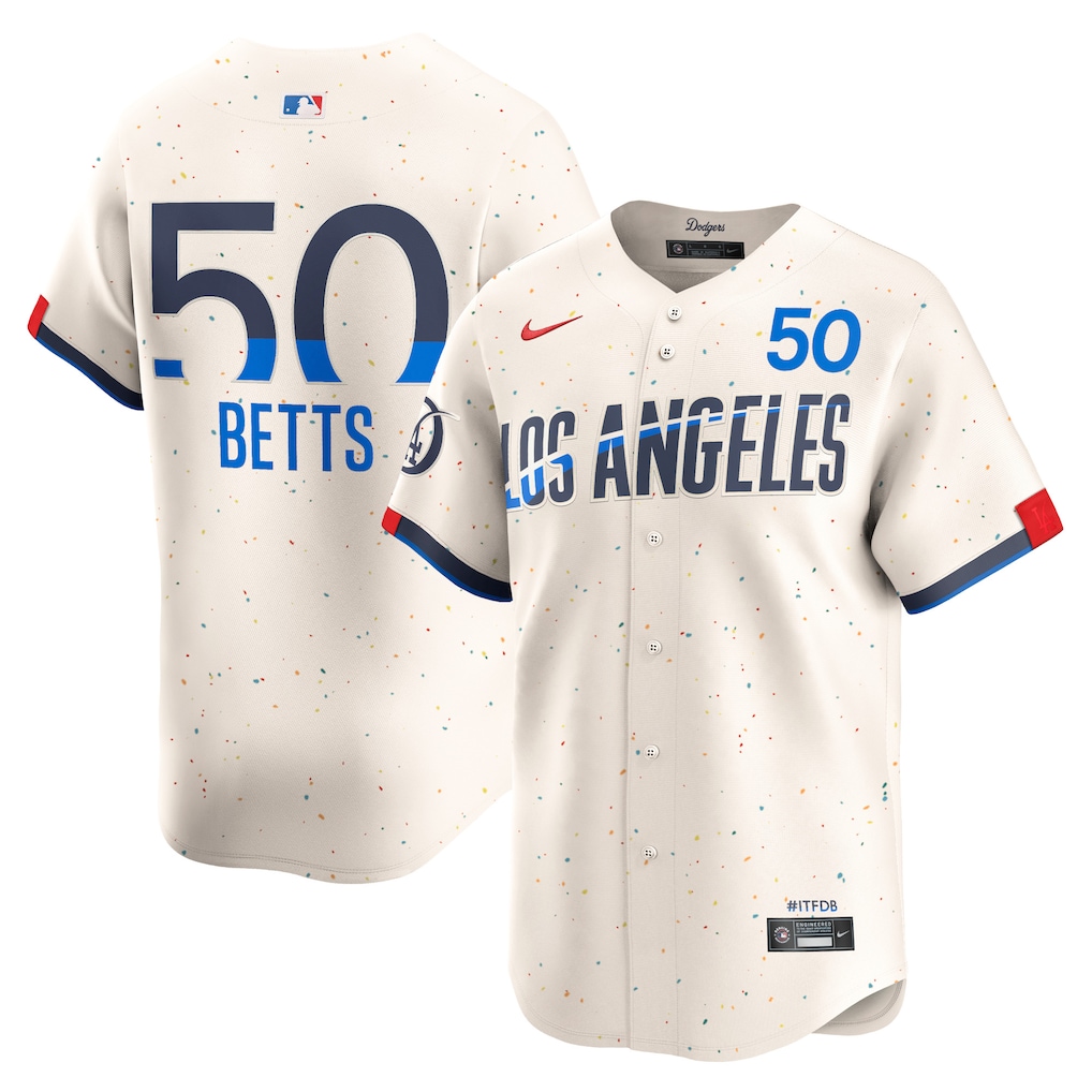 Men's Los Angeles Dodgers Mookie Betts Nike Cream 2024 City Connect Limited Player Jersey