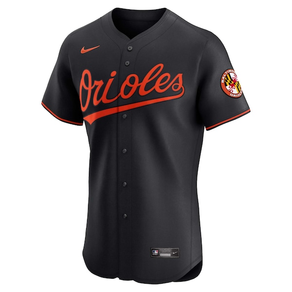 Men's Baltimore Orioles Nike Black Alternate Vapor Premier Elite Patch Jersey