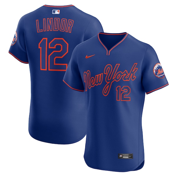Men's New York Mets Francisco Lindor Nike Royal Alternate 2 Elite Jersey