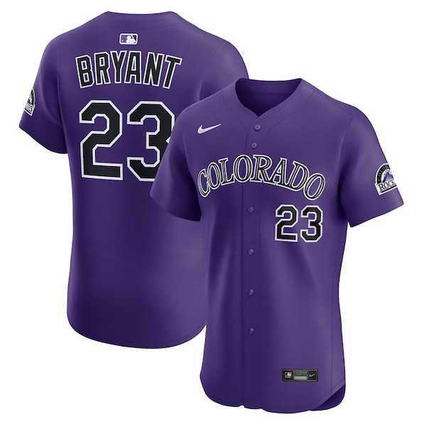 Men's Colorado Rockies Kris Bryant Nike Purple Alternate Elite Player Jersey