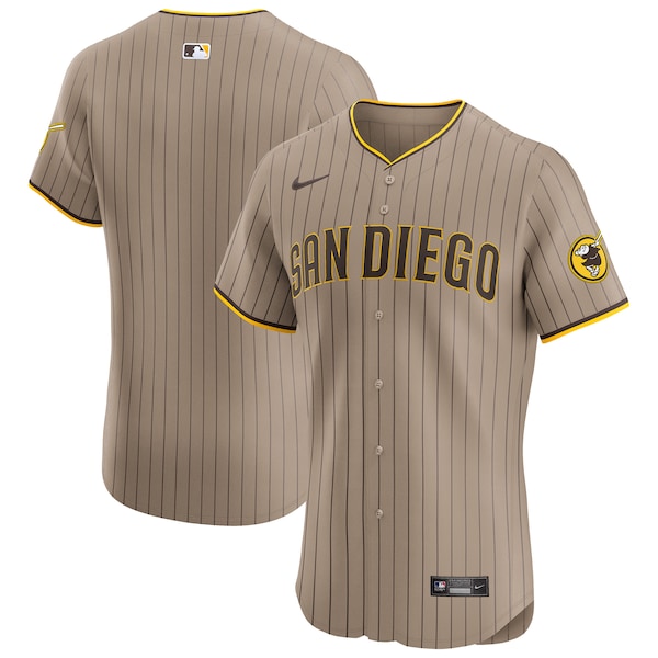 Men's San Diego Padres Nike Sand Alternate Vapor Premier Elite Patch Jersey