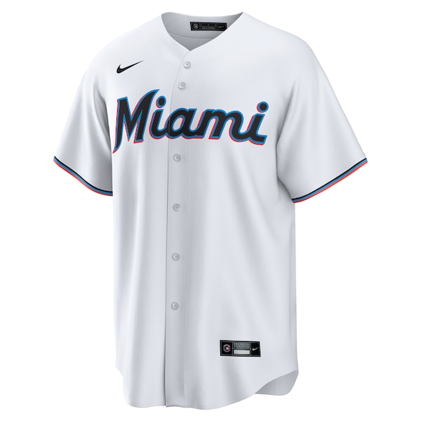 Men's Miami Marlins Kyle Stowers Nike White Home Replica Jersey