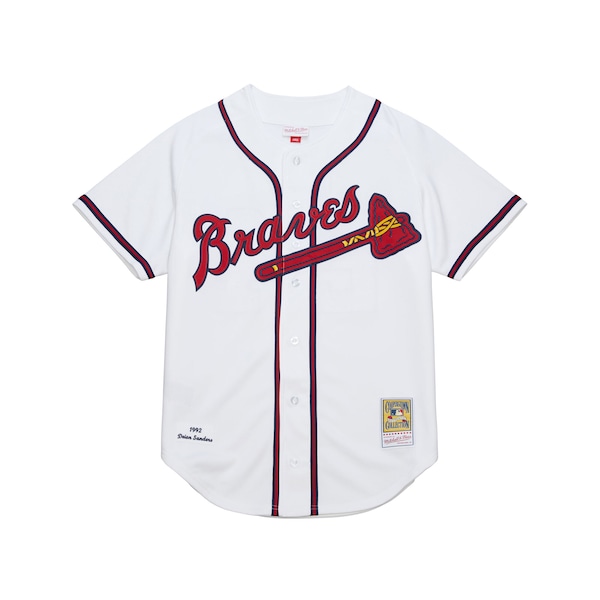 Men's Atlanta Braves Deion Sanders Mitchell & Ness White Cooperstown Collection 1992 Authentic Jersey