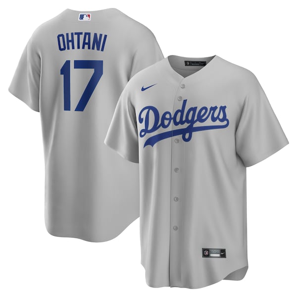Men's Los Angeles Dodgers Shohei Ohtani Nike Gray Alternate Road Replica Jersey