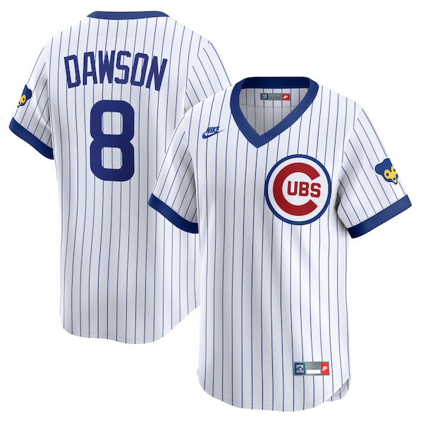Men's Chicago Cubs Andre Dawson Nike White Throwback Cooperstown Collection Limited Jersey