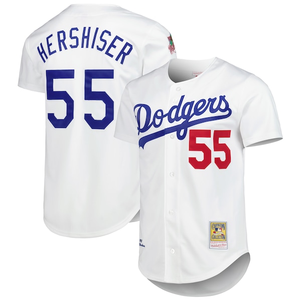 Men's Los Angeles Dodgers Orel Hershiser Mitchell & Ness White Cooperstown Collection Authentic Jersey