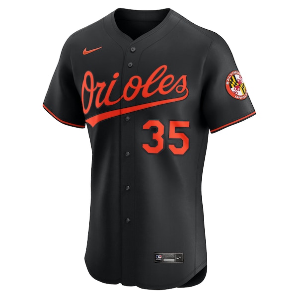 Men's Baltimore Orioles Adley Rutschman Nike Black Alternate Elite Jersey