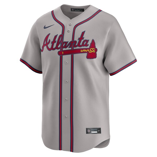Men's Atlanta Braves Ozzie Albies Nike Gray Road Limited Player Jersey