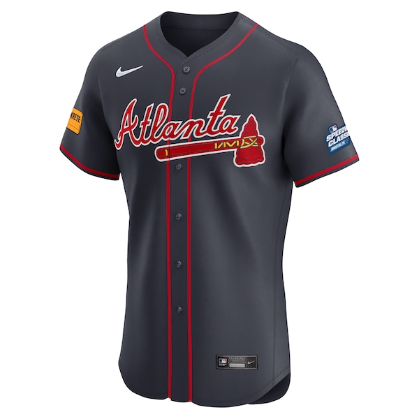 Men's Atlanta Braves Nike Navy 2025 MLB Speedway Classic Alternate Elite Jersey