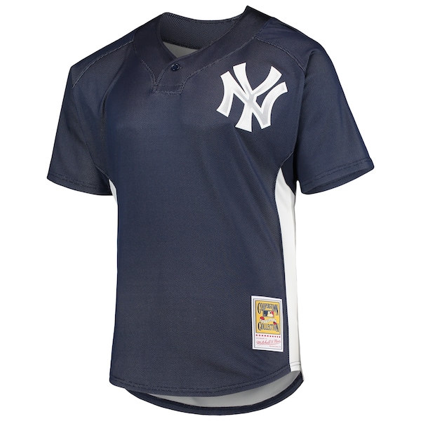 Men's New York Yankees Derek Jeter Mitchell & Ness Navy Cooperstown Collection Mesh Batting Practice Button-Up Jersey