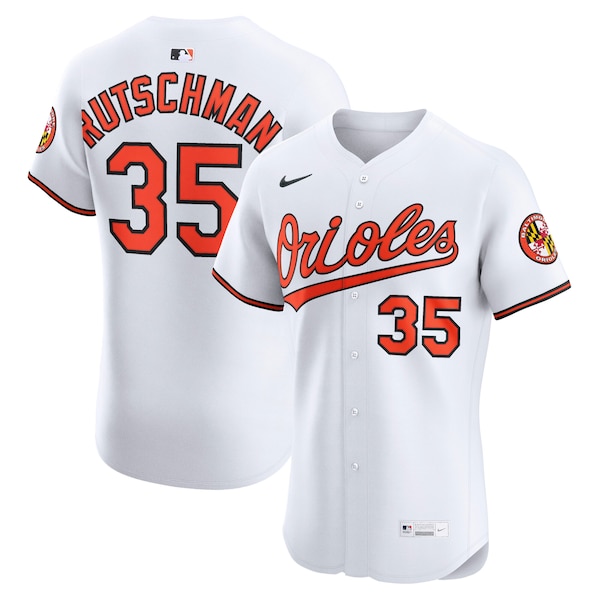 Men's Baltimore Orioles Adley Rutschman Nike White Home Elite Jersey