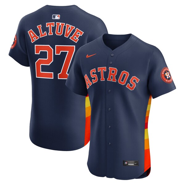 Men's Houston Astros Jose Altuve Nike Navy Alternate 2 Elite Player Jersey