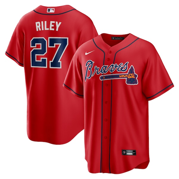 Men's Atlanta Braves Austin Riley Nike Red Alternate 2 Replica Jersey