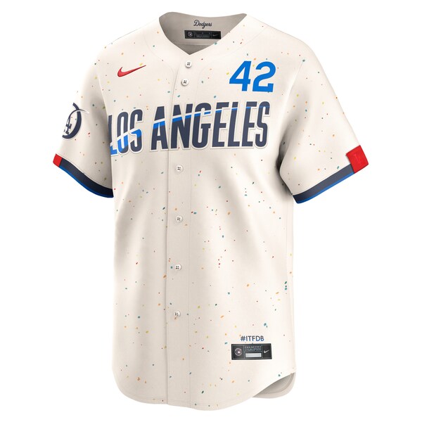 Men's Los Angeles Dodgers Jackie Robinson Nike Cream 2024 City Connect Limited Player Jersey