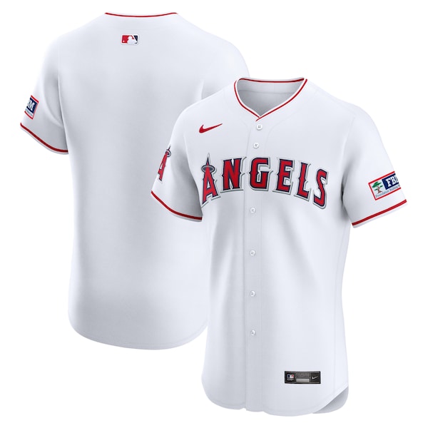 Men's Los Angeles Angels Nike White Home Elite Patch Jersey