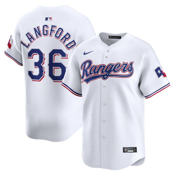 Men's Texas Rangers Wyatt Langford Nike White Home Limited Jersey