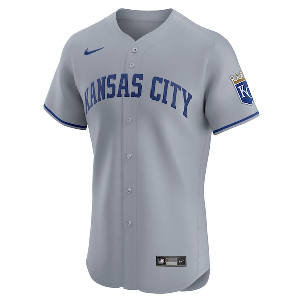 Men's Kansas City Royals Nike Gray Road Vapor Premier Elite Patch Jersey