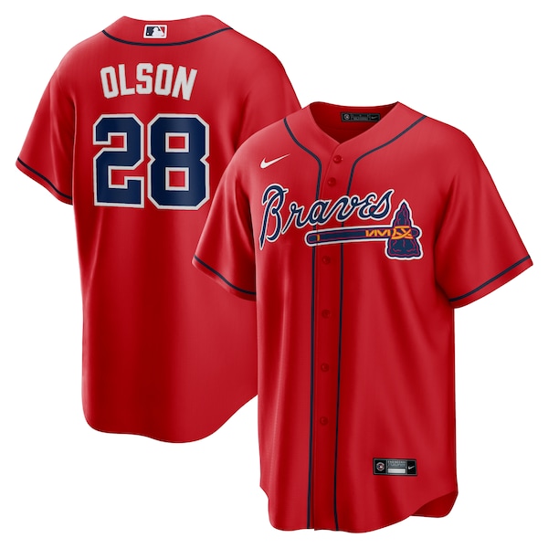 Men's Atlanta Braves Matt Olson Nike Red Alternate 2 Replica Jersey