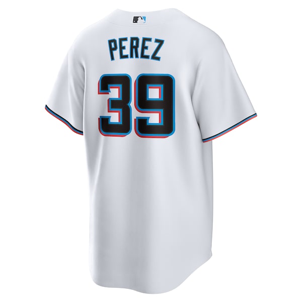 Men's Miami Marlins Eury Perez Nike White Home Replica Jersey