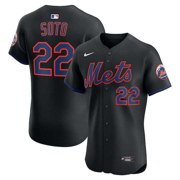 Men's New York Mets Juan Soto Nike Black Alternate Elite Jersey