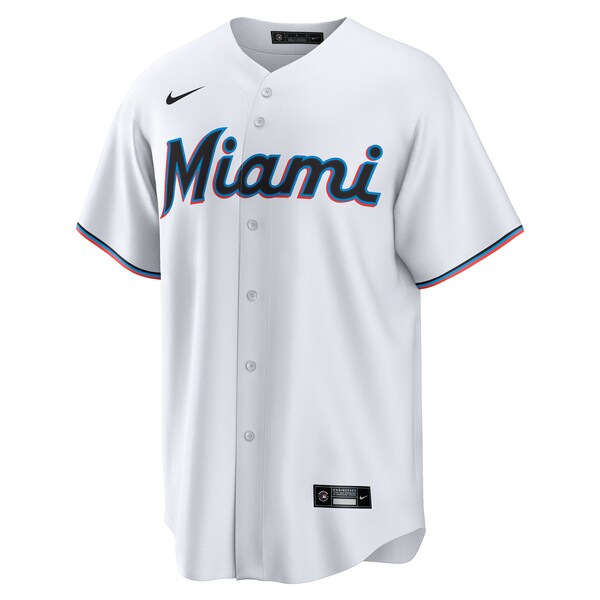 Men's Miami Marlins Nike White Home 2025 Jackie Robinson Day Replica Jersey