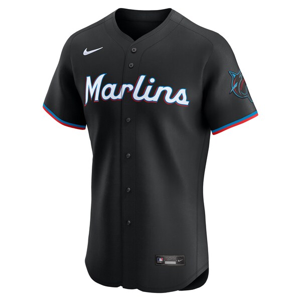 Men's Miami Marlins Nike Black Alternate Elite Jersey