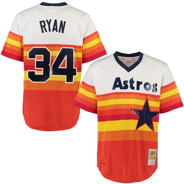 Men's Houston Astros Nolan Ryan Mitchell & Ness White Throwback Authentic Jersey