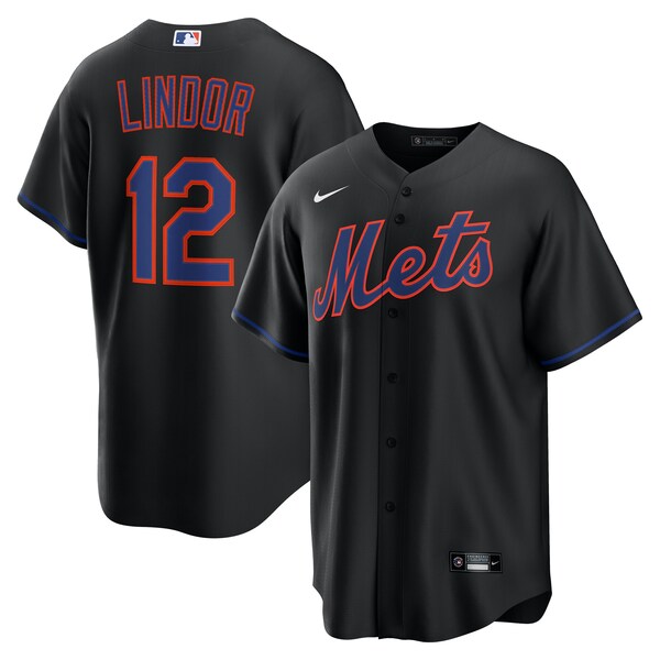 Men's New York Mets Francisco Lindor Nike Black Alternate Replica Jersey