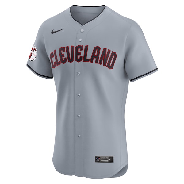 Men's Cleveland Guardians Nike Gray Alternate Vapor Premier Elite Patch Jersey