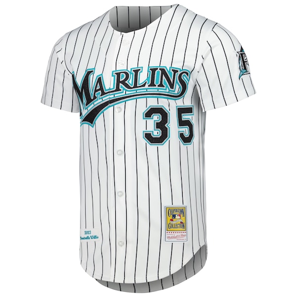 Men's Florida Marlins Dontrelle Willis Mitchell & Ness White Cooperstown Collection Authentic Jersey