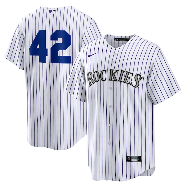 Men's Colorado Rockies Nike White Home 2025 Jackie Robinson Day Replica Jersey
