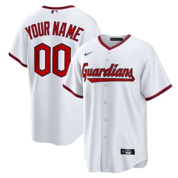Men's Cleveland Guardians Nike White Home Custom Replica Jersey