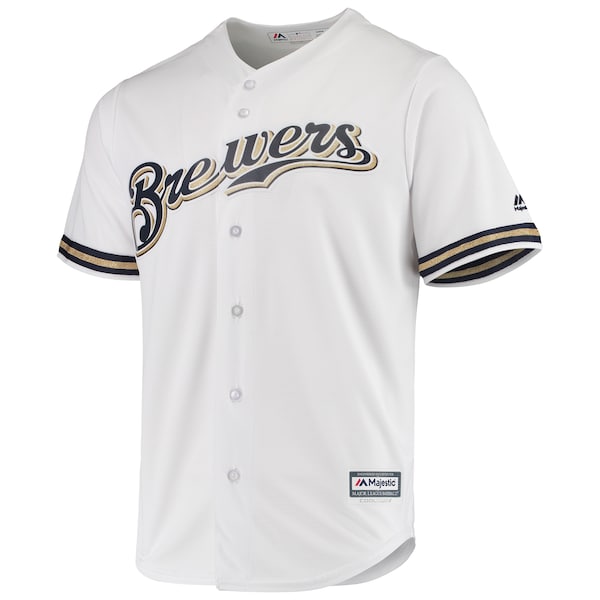 Men's Milwaukee Brewers Majestic White Team Official Jersey
