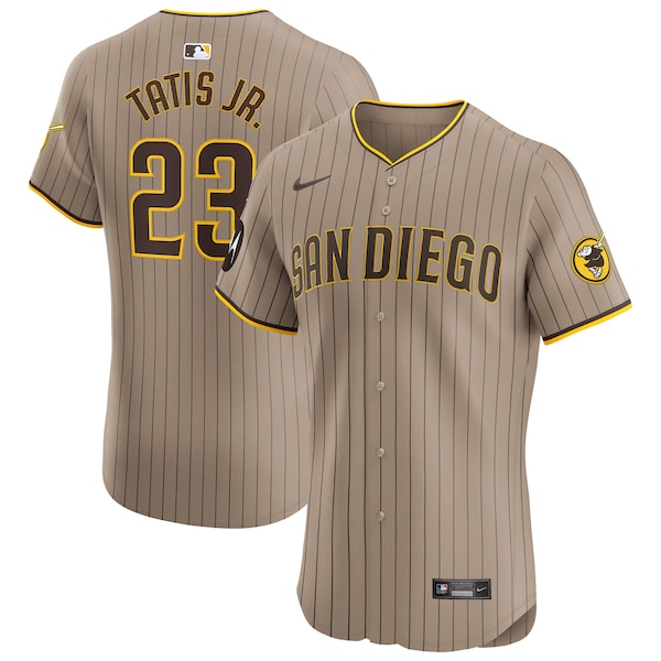 Men's San Diego Padres Fernando Tatis Jr. Nike Tan Alternate Elite Sponsor Patch Player Jersey