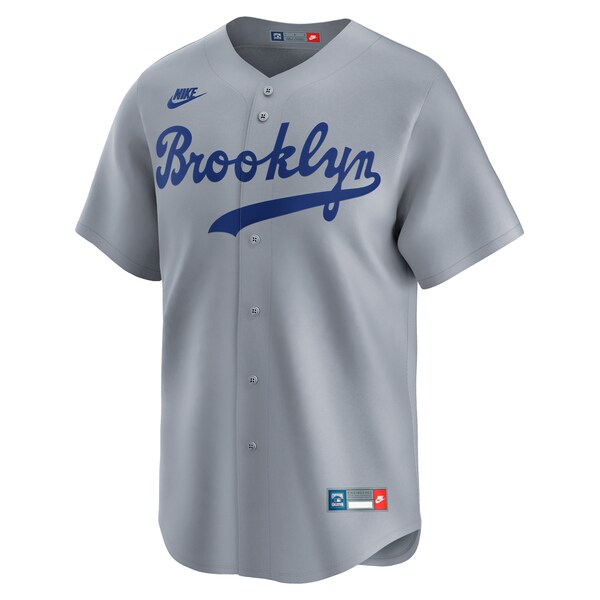 Men's Brooklyn Dodgers Nike Gray Throwback Cooperstown Collection Limited Jersey