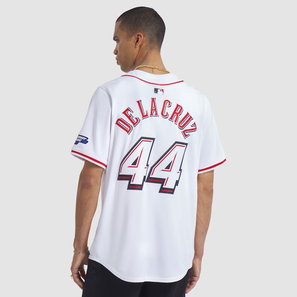 Men's Cincinnati Reds Elly De La Cruz Nike White 2025 MLB Speedway Classic Home Limited Player Jersey