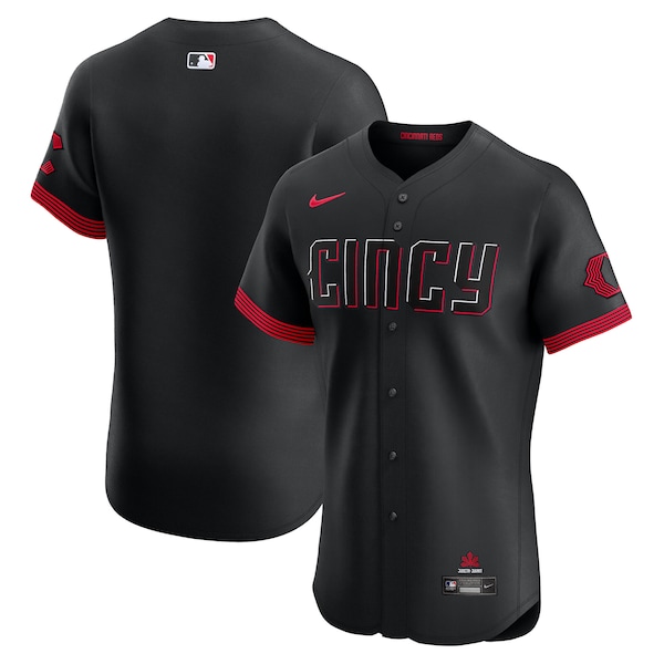 Men's Cincinnati Reds Nike Black City Connect Elite Jersey