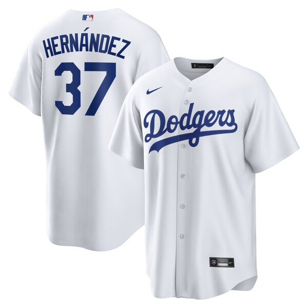 Men's Los Angeles Dodgers Teoscar Hernandez Nike White Home Replica Jersey