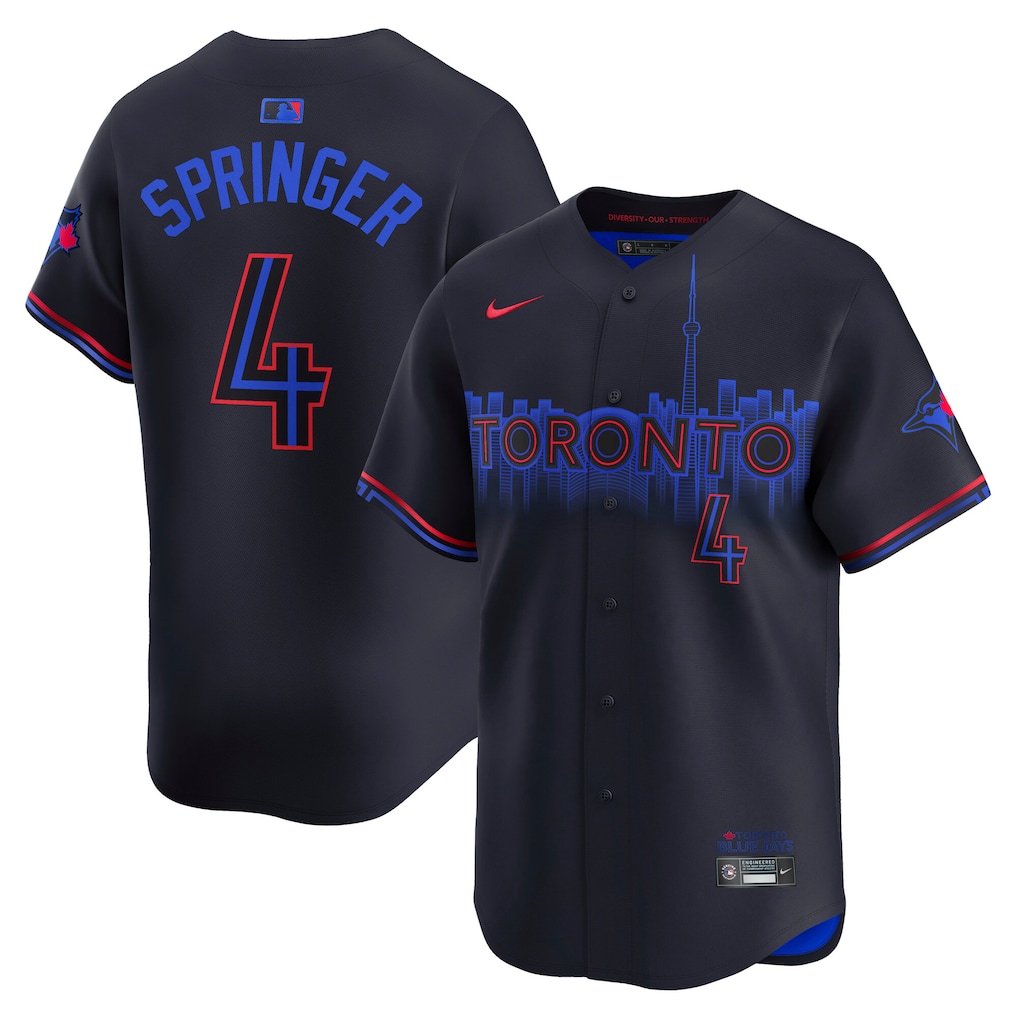 Men's Toronto Blue Jays George Springer Nike Blue City Connect Limited Player Jersey