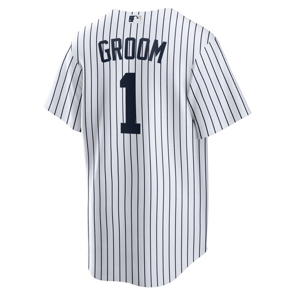 Men's New York Yankees Nike White #1 Groom Home Replica Jersey