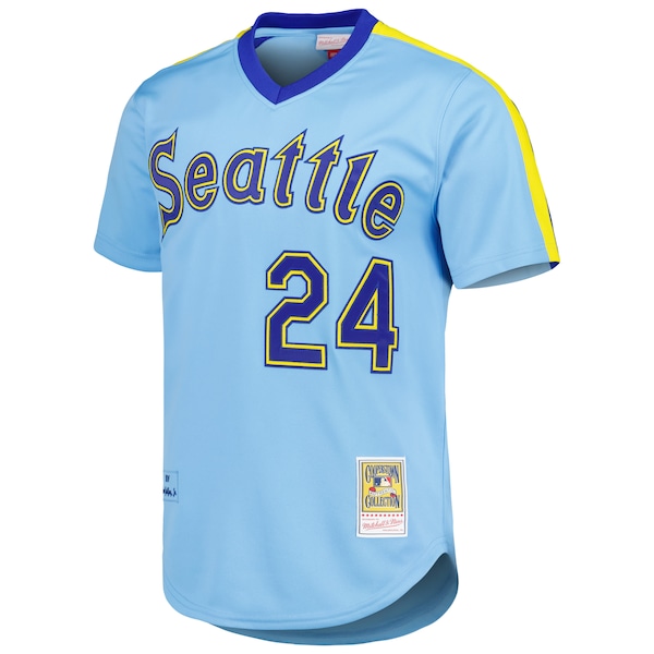 Men's Seattle Mariners Ken Griffey Jr. Mitchell & Ness Light Blue Cooperstown Collection Authentic Jersey