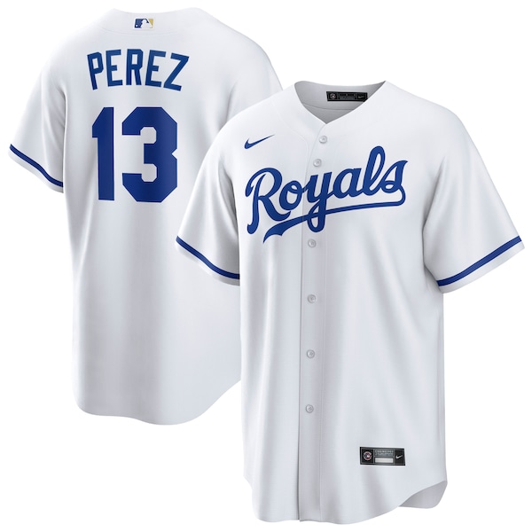 Men's Kansas City Royals Salvador Perez Nike White Home Replica Player Jersey