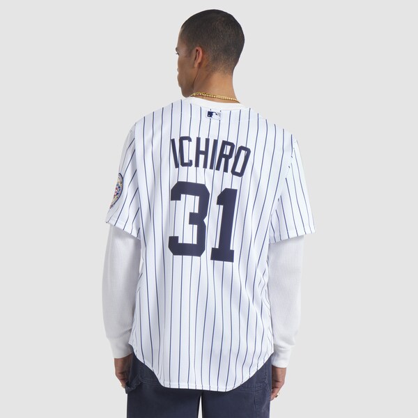 Men's New York Yankees Ichiro Suzuki Nike White 2025 Baseball Hall of Fame Name & Number Retired Replica Jersey