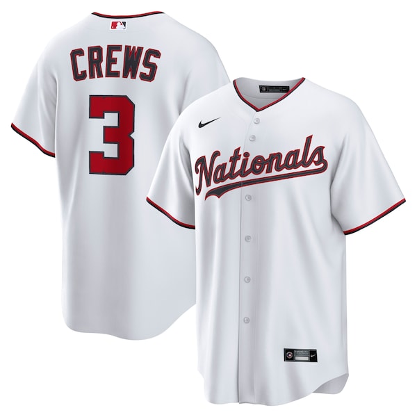Men's Washington Nationals Dylan Crews Nike White Home Replica Jersey