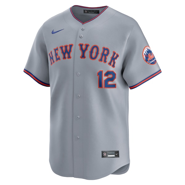Men's New York Mets Francisco Lindor Nike Gray Road Limited Player Jersey