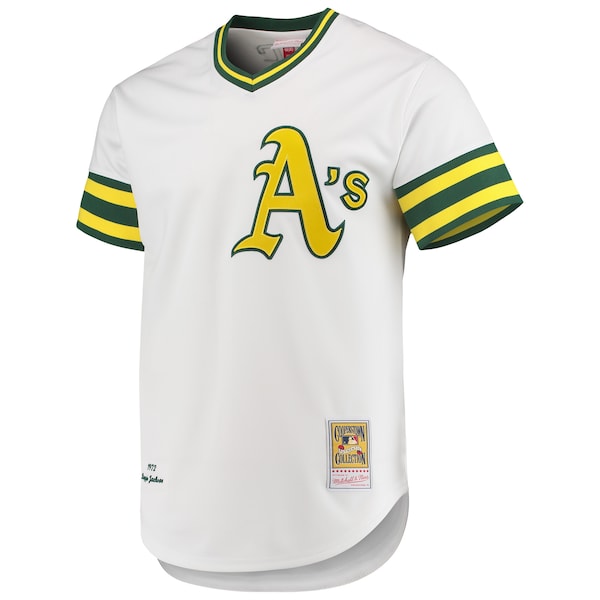 Men's Athletics Reggie Jackson Mitchell & Ness White 1972 Cooperstown Collection Authentic Jersey
