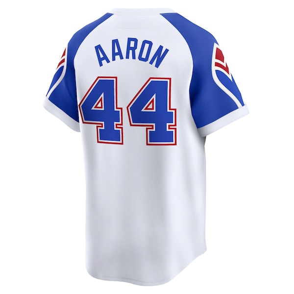 Men's Atlanta Braves Hank Aaron Nike White Throwback Cooperstown Limited Jersey