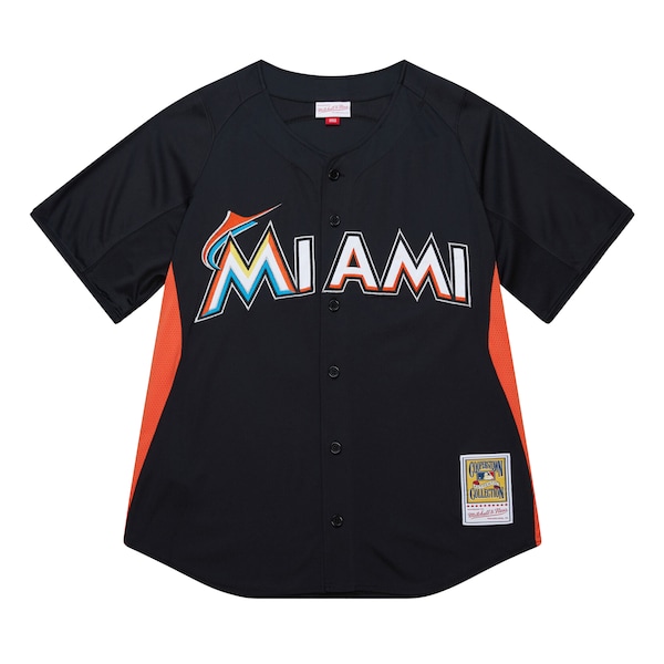 Men's Miami Marlins Jose Fernandez Mitchell & Ness Black Authentic Batting Practice Jersey