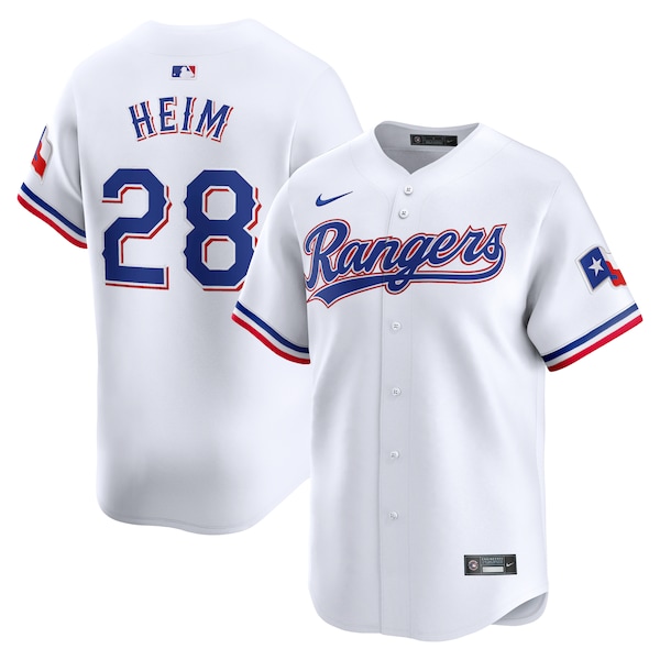 Men's Texas Rangers Jonah Heim Nike White Home Limited Player Jersey